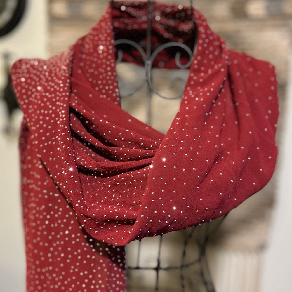 Reemonde Red Sparkling Scarf